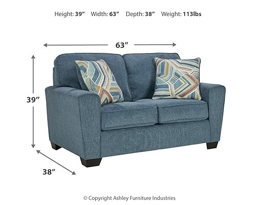 Signature Design by Ashley Cashton Casual Loveseat for Living Room, Blue