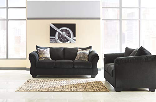 Signature Design by Ashley Darcy Casual Plush Loveseat, Black