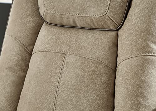 Signature Design by Ashley Next-Gen DuraPella Power Reclining Loveseat with Console & Adjustable Headrest, Sand