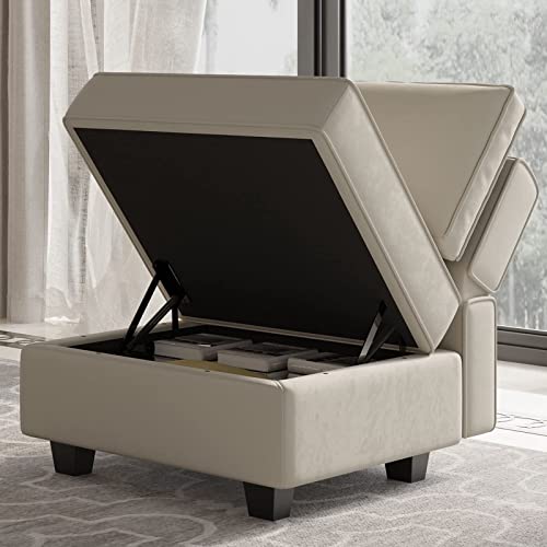 Belffin Modular Loveseat Sofa Couch with Storage Seats Velvet 2 Seater Love Seats for Small Spaces Grey