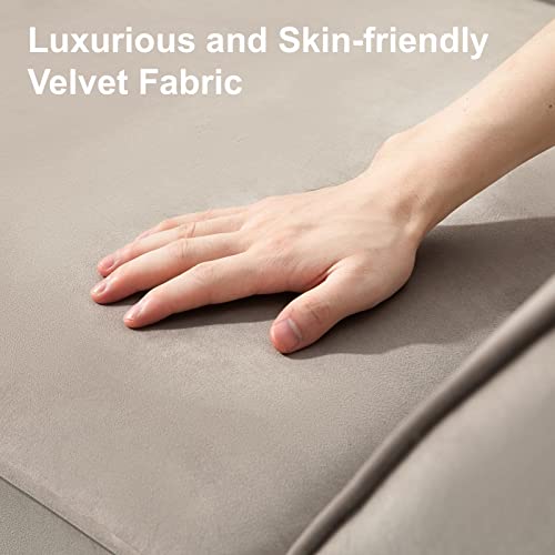 Belffin Modular Loveseat Sofa Couch with Storage Seats Velvet 2 Seater Love Seats for Small Spaces Grey