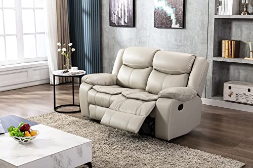 Familymill Breathable Leather Manual Reclining Loveseat for Living Room