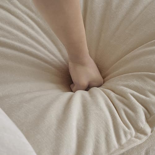 ERYE Oversized Loveseat Sectional Sofa Modern Deep Seat Reversible Chaise Sofa&Couch with Movable Ottoman and 4 Pillows, Modular Sleeper Upholstered Couch for Living Room,Apartment,Studio,Office