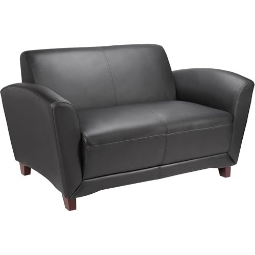 Lorell LLR68951 - Reception Seating Collection Leather Loveseat