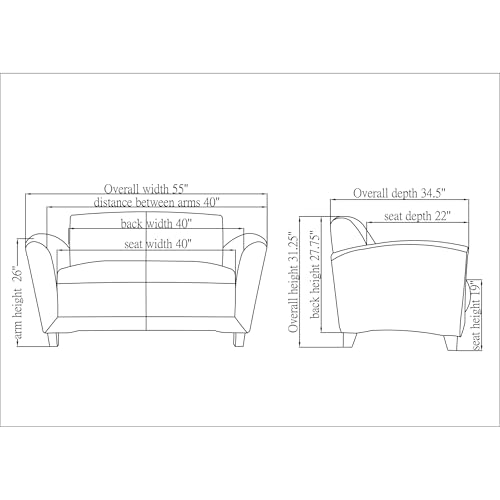 Lorell LLR68951 - Reception Seating Collection Leather Loveseat