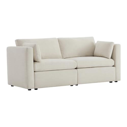 CHITA Small Modular Sectional Fabric Sofa Set, Extra Comfty Loveseat Cloud Couch, FSC Certified Modular Sectional Couch for Living Room, 78 inch Width, 2 Seat Modular Sofa, Linen