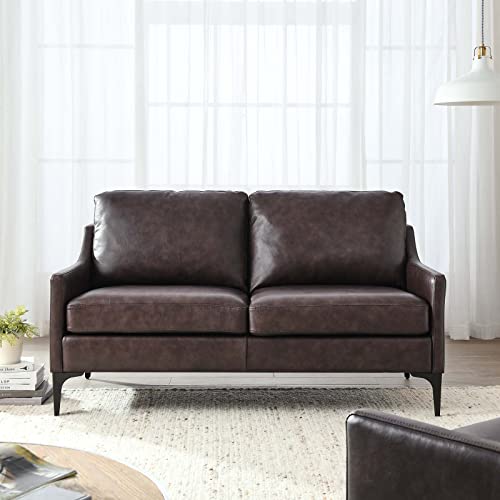Modway Corland Upholstered Leather, Loveseat, Brown