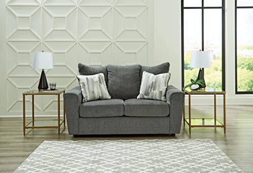 Signature Design by Ashley Stairatt Casual Loveseat with Flared Arms, Gray
