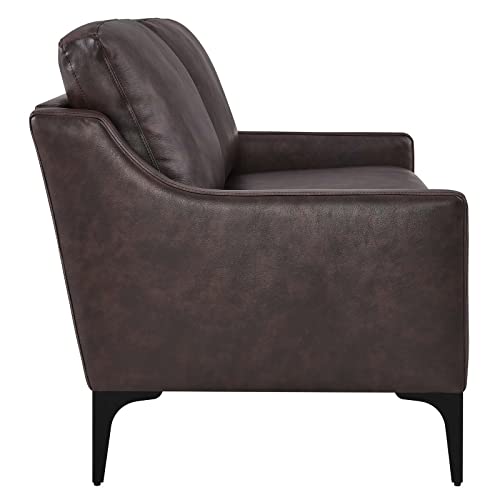 Modway Corland Upholstered Leather, Loveseat, Brown