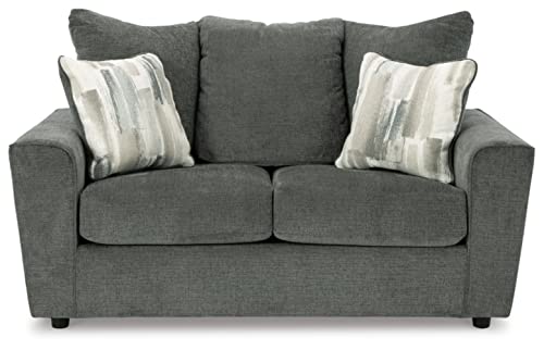 Signature Design by Ashley Stairatt Casual Loveseat with Flared Arms, Gray