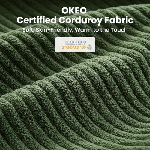 CHIC HOUSE Pull Out Sofa Bed, Full Size Sleeper Sofa, 2-in-1 Convertible Corduroy Couch with USB Charging, Memory Form Couch for Living Room, Apartment and Small Space