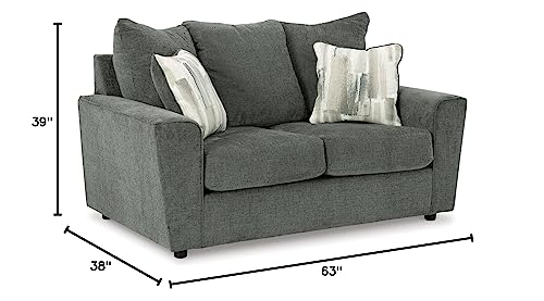 Signature Design by Ashley Stairatt Casual Loveseat with Flared Arms, Gray