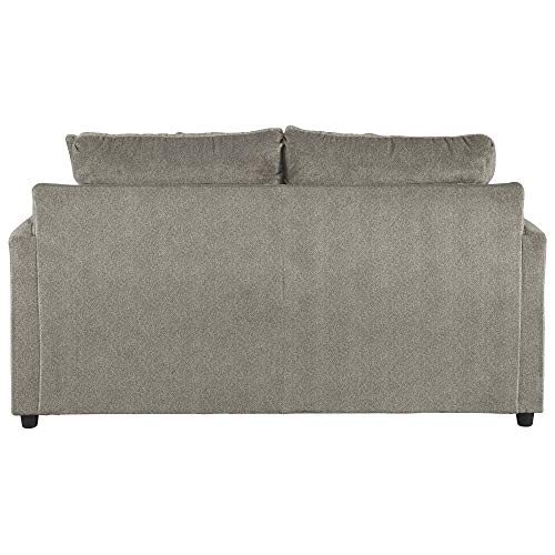 Signature Design by Ashley Soletren Contemporary Chenille Loveseat with 2 Accent Pillows, Gray