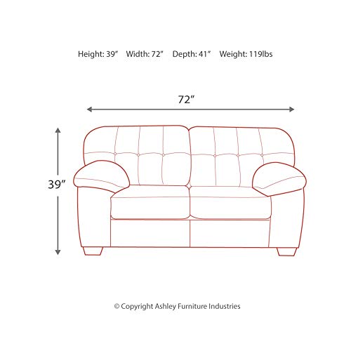 Signature Design by Ashley Accrington Plush Loveseat with Tufted Back, Gray