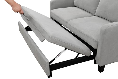 ZIGHTH 69-Inch Convertible Queen Size Sleeper Sofa Bed, Linen Loveseat Sofa Couch with Pull Out Bed and Adjustable Backrest for Living Room - Light Gray
