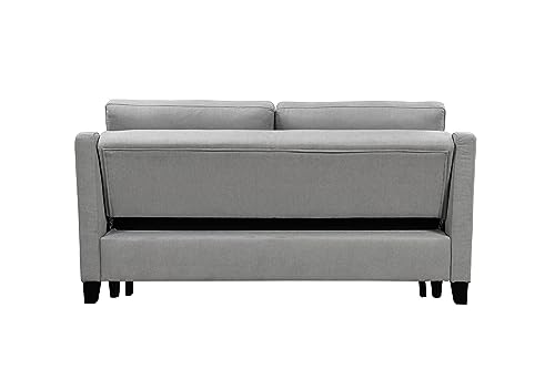 ZIGHTH 69-Inch Convertible Queen Size Sleeper Sofa Bed, Linen Loveseat Sofa Couch with Pull Out Bed and Adjustable Backrest for Living Room - Light Gray