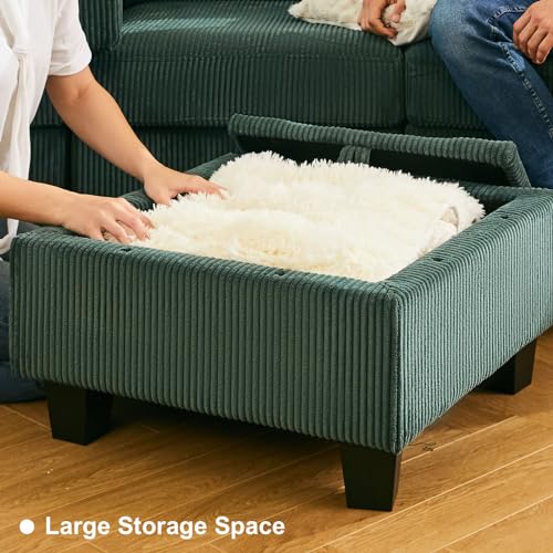 Belffin Corduroy Loveseat, Luxury Modular Love Seat with Storage, Modern Couch for Living Room, Green