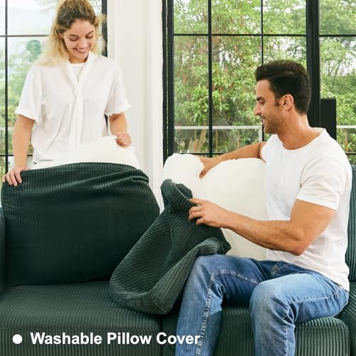 Belffin Corduroy Loveseat, Luxury Modular Love Seat with Storage, Modern Couch for Living Room, Green