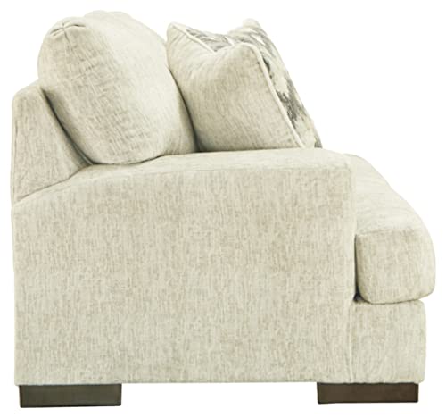 Signature Design by Ashley Caretti Contemporary Loveseat with Accent Pillows, Beige