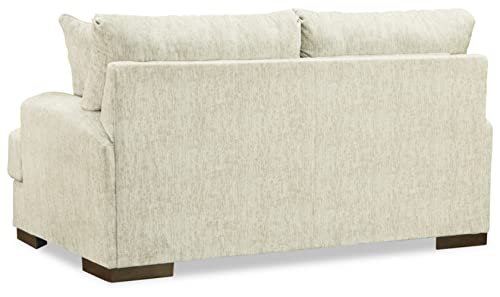 Signature Design by Ashley Caretti Contemporary Loveseat with Accent Pillows, Beige