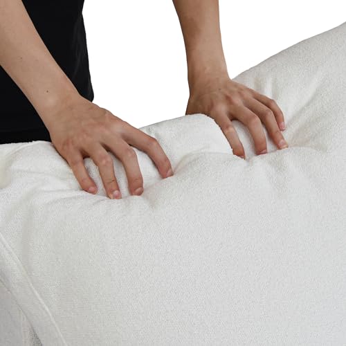 Sdorens Cloud Modular Sectional Sofa, Loveseat Sofa + Ottoman, 78.72" Sectional Couches for Living Room Apartment, Deep Couch Sofa Cover Replaceable, White