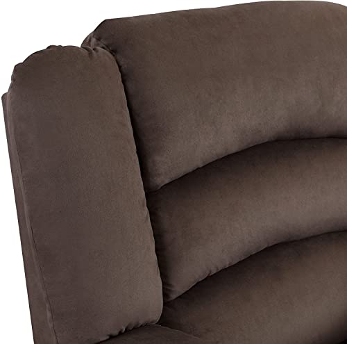 Blackjack Furniture Winthrop Microfiber, Modern Recliner Chair for Living Room and Home Theater, 60" L x 35" W x 40" H, Den Loveseat, Brown