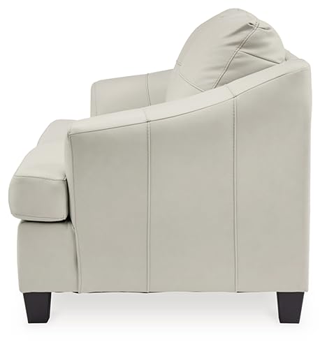 Signature Design by Ashley Genoa Modern Leather Match Loveseat, White