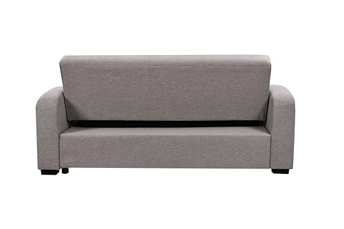 ZIGHTH 75'' Convertible Queen Sleeper Sofa Bed with Pull Out & Tufted Design for Living Room. Modern Linen Loveseat Couch with Cup Holders and Adjustable Backrest, Side Pocket - Grey.