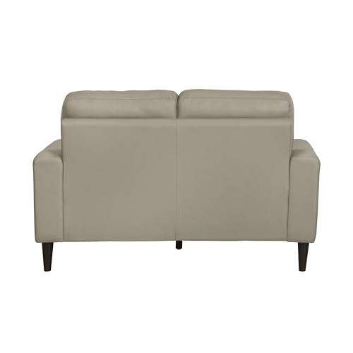 Lexicon Leather Loveseat Sofa, Modern Couch Sofa, Oversized Loveseat, Top Grain Leather Sofas for Living Room, Bedroom, Office, Apartment, Waiting Room, 2-Seater Loveseat, Latte