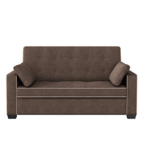 Serta Ainsley Loveseat with Pull Out Sleeper Microfiber Java Queen