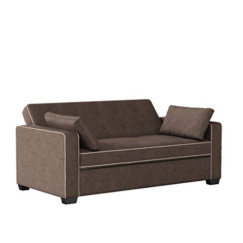 Serta Ainsley Loveseat with Pull Out Sleeper Microfiber Java Queen