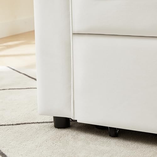 ERYE 64" Oversized Loveseat Sofa Convertible Spacious Full Size Sleeper Sofabed with Pull Out Couch Bed,Cupholders,USB Charging Ports and Storage Pockets for Home Apartment Office Living Room