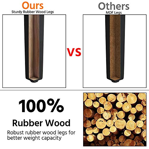 Yaheetech Dining Chairs Set of 4 PU Leather Dining Room Chairs with Waterproof Surface and Wood Legs for Kitchen Restaurant and Living Room, Dark Brown