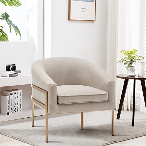 annjoe Accent Chair Living Room Chair Arm Chair Upholstered Chair Leisure Chair with Metal Frame Legs for Home Kitchen Bedroom