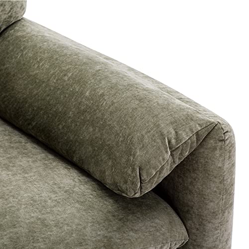 Miscoos Chenille Oversized Armchair - Modern Accent Chair & Single Sofa Lounge, 38.6'' Wide, Comfortable Seating for Living Room & Bedroom, Green