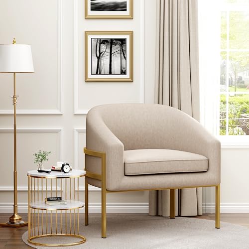 annjoe Accent Chair Living Room Chair Arm Chair Upholstered Chair Leisure Chair with Metal Frame Legs for Home Kitchen Bedroom