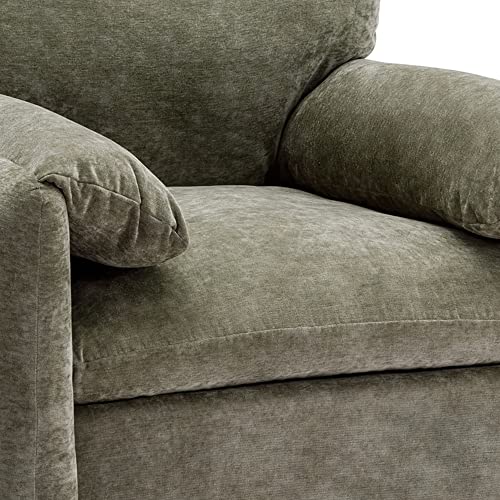 Miscoos Chenille Oversized Armchair - Modern Accent Chair & Single Sofa Lounge, 38.6'' Wide, Comfortable Seating for Living Room & Bedroom, Green
