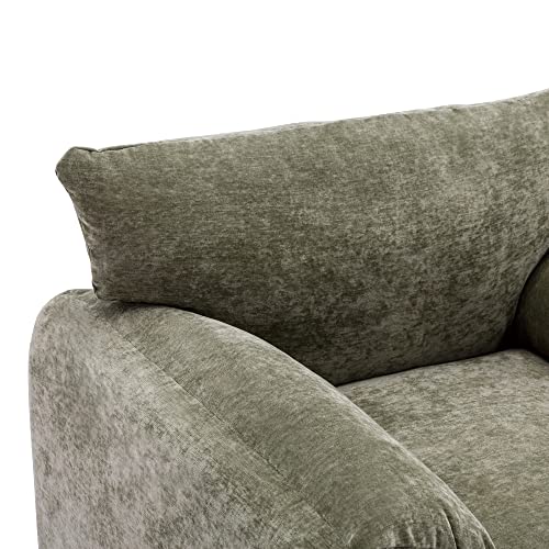 Miscoos Chenille Oversized Armchair - Modern Accent Chair & Single Sofa Lounge, 38.6'' Wide, Comfortable Seating for Living Room & Bedroom, Green