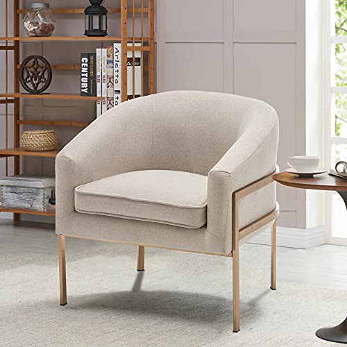 annjoe Accent Chair Living Room Chair Arm Chair Upholstered Chair Leisure Chair with Metal Frame Legs for Home Kitchen Bedroom