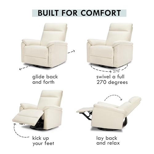 DaVinci Suzy Swivel Recliner in Vanilla, GREENGUARD Gold & CertiPUR-US® Certified