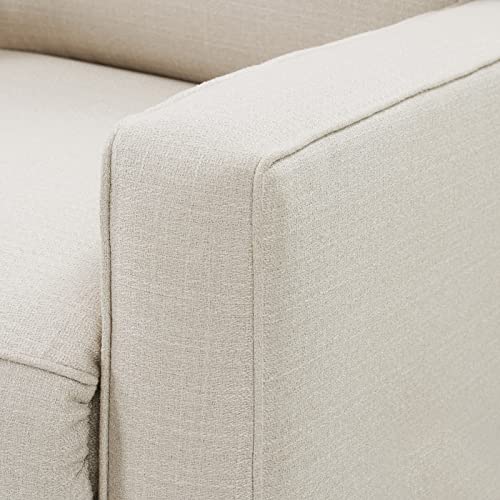 Harkawon Swivel Rocker Recliner Chair, Glider Rocker Recliner, Rocking Chair Nursery, Fabric Chair with High Back, Deep Seat, for Living Room, Bedroom, Beige