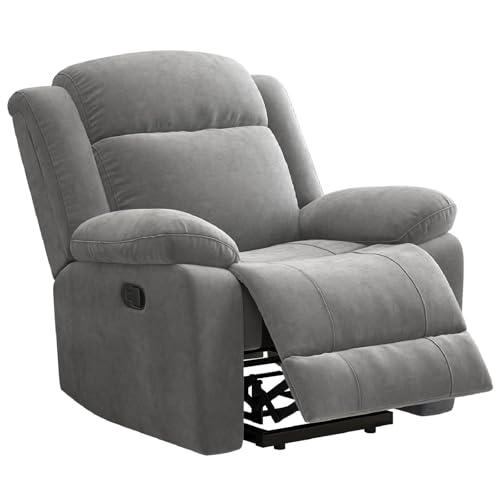 HAOMARKETS Manual Rocker Recliner, Breathable Fabric Recliner Chairs for Adults, Comfy Glider Rocking Recliner with Overstuffed Lumbar Support, Upholstered Reclining Sofa Chair for Living Room