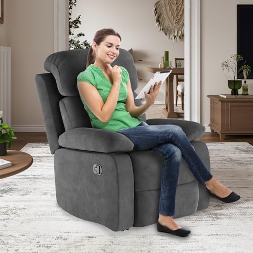 AYEASY Manual Recliner Chairs for Adults for Living Room Small Spaces, Dark Gray