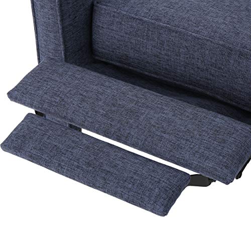 Christopher Knight Home Mervynn Mid-Century Modern Fabric Recliner, Dark Blue