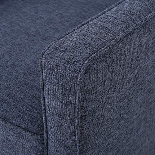 Christopher Knight Home Mervynn Mid-Century Modern Fabric Recliner, Dark Blue