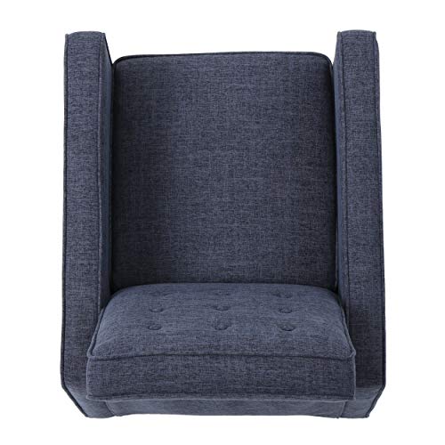 Christopher Knight Home Mervynn Mid-Century Modern Fabric Recliner, Dark Blue