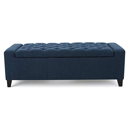 Christopher Knight Home Hikaru Fabric Storage Ottoman, Dark Blue Dimensions: 20.50”D x 51.00”W x 17.00”H