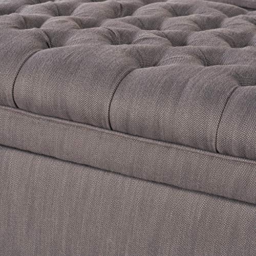 Christopher Knight Home Juliana Fabric Storage Ottoman, Gray