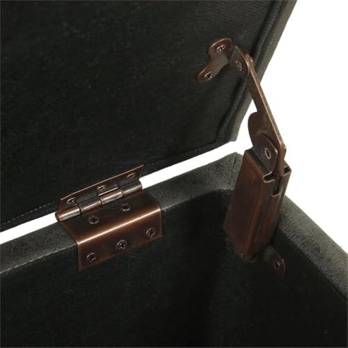 Homepop Home Decor |K2380-E903| Luxury Large Faux Leather Square Storage Ottoman | Ottoman with Storage for Living Room & Bedroom, Gray