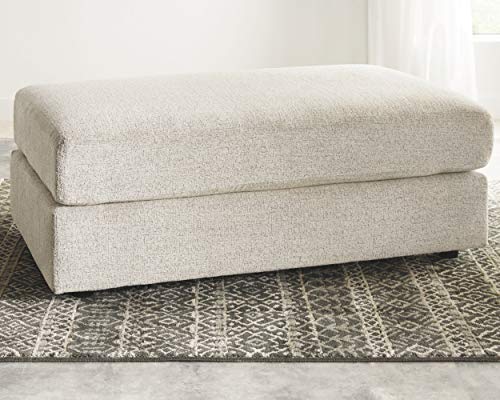 Signature Design by Ashley Soletren Contemporary Chenille Oversized Ottoman, Off-White